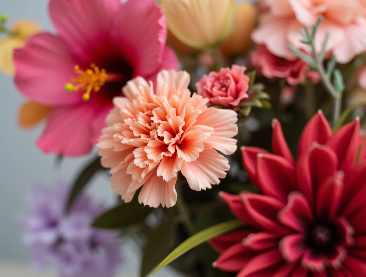 Droogbloemen boeket of zijden bloemen