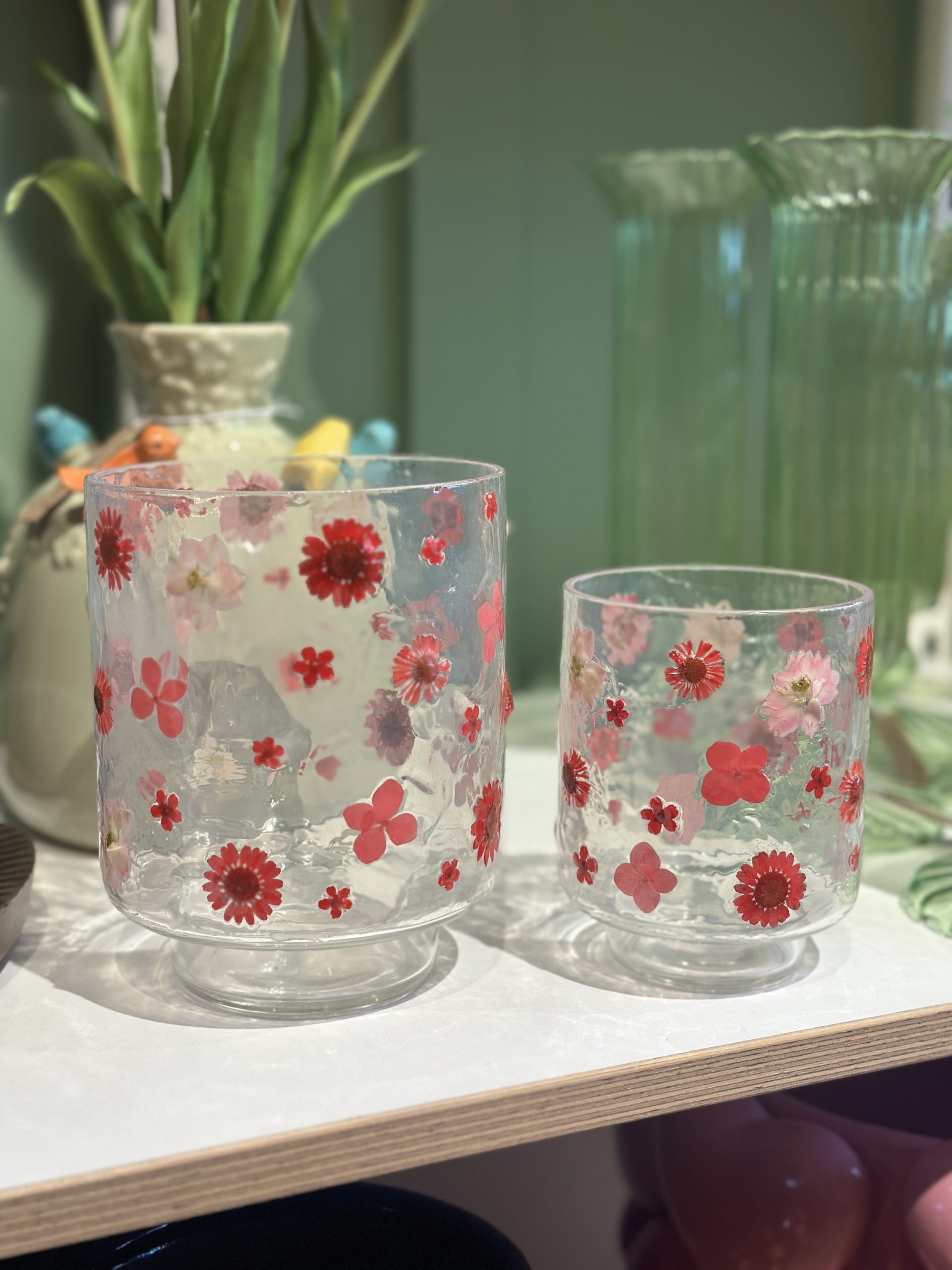 Waxinelichthouder bloem roze