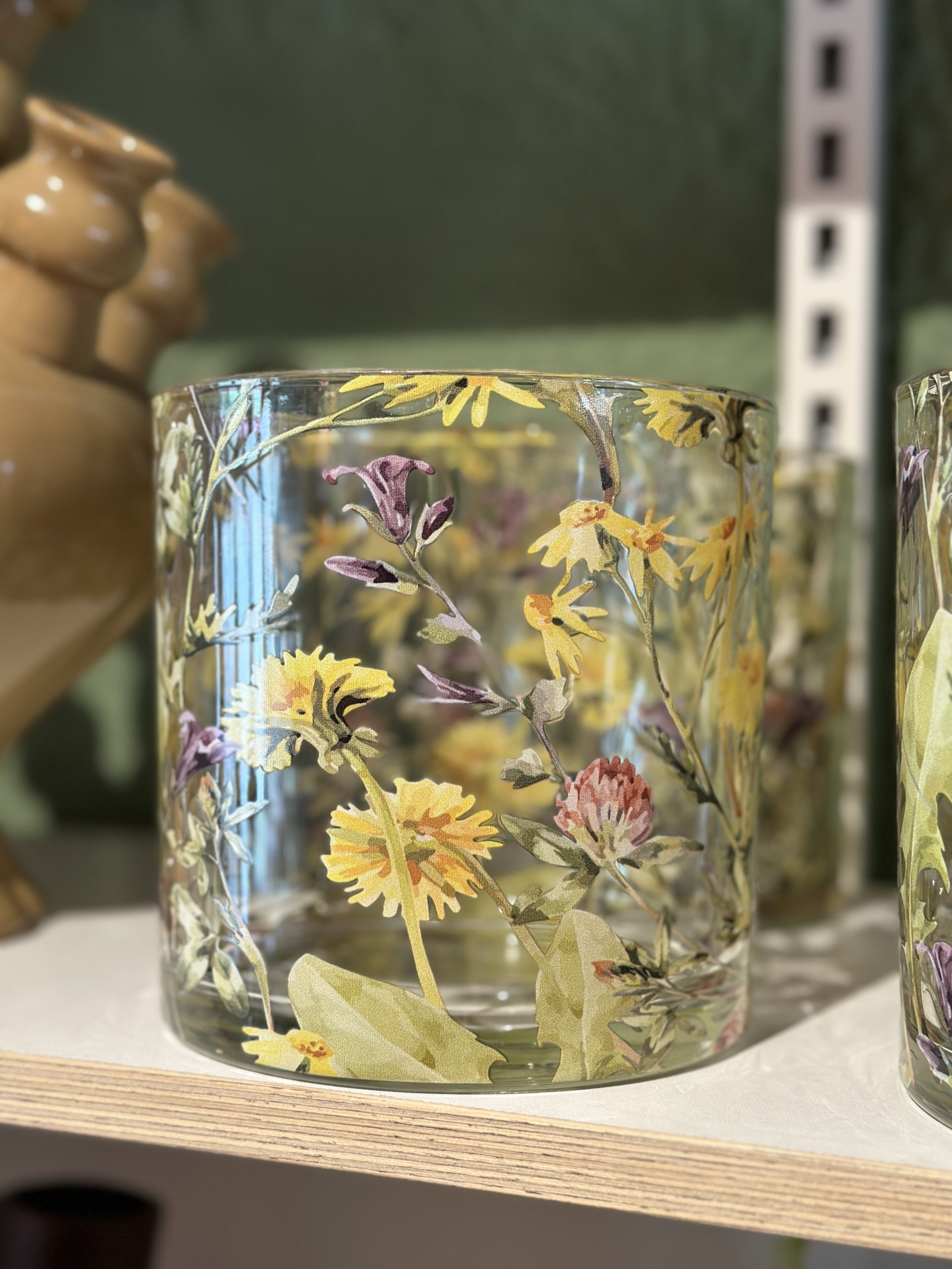 Waxinelichthouder glass flowers