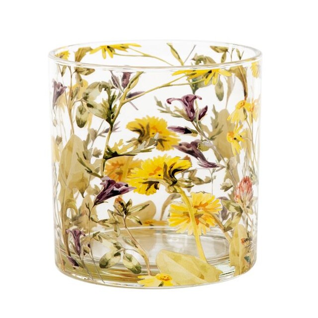 Waxinelichthouder glass flowers