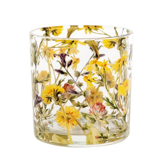 Waxinelichthouder glass flowers
