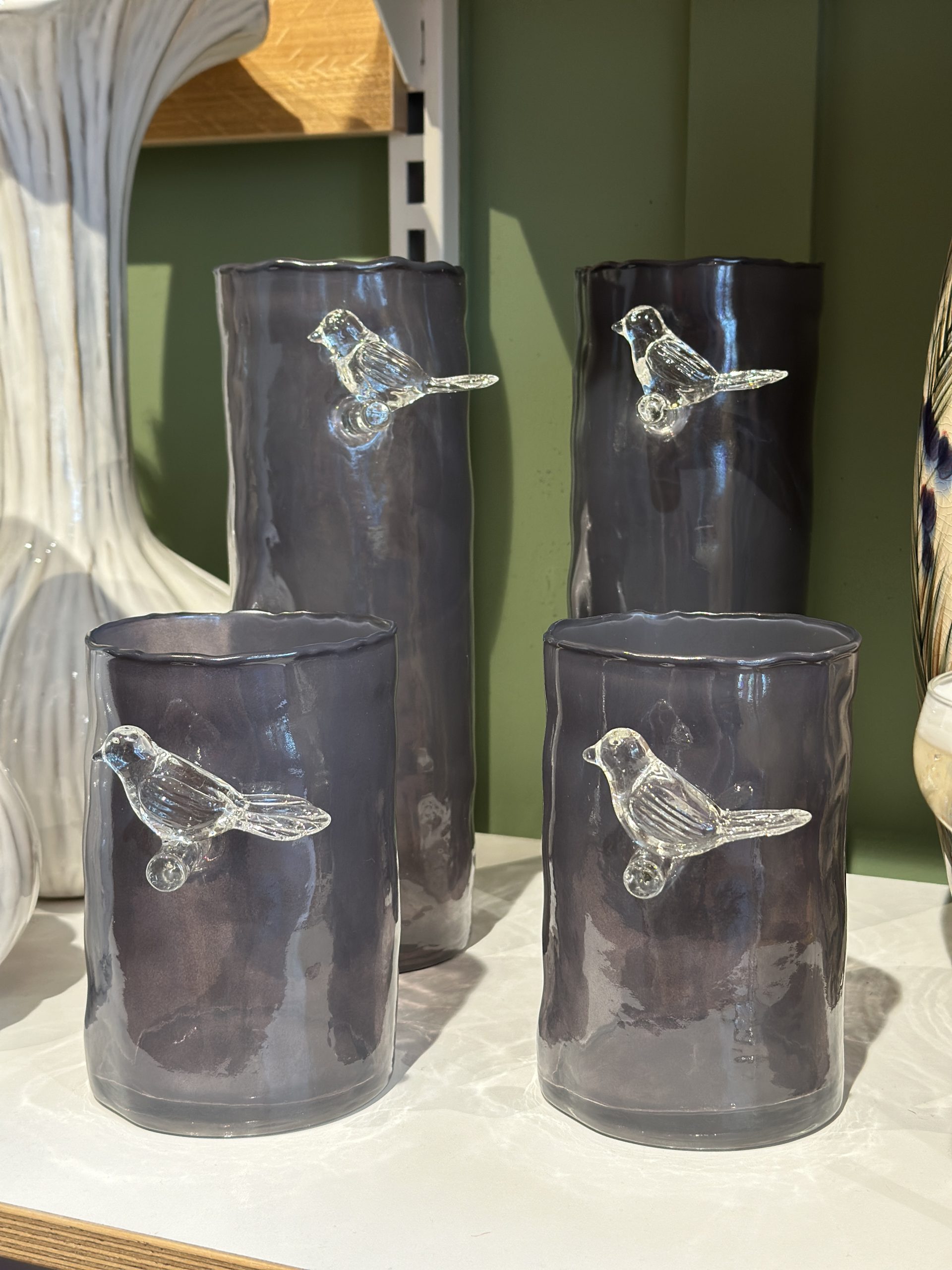Bird Vaas Dark Grey Glass (2maten) - Afbeelding 5