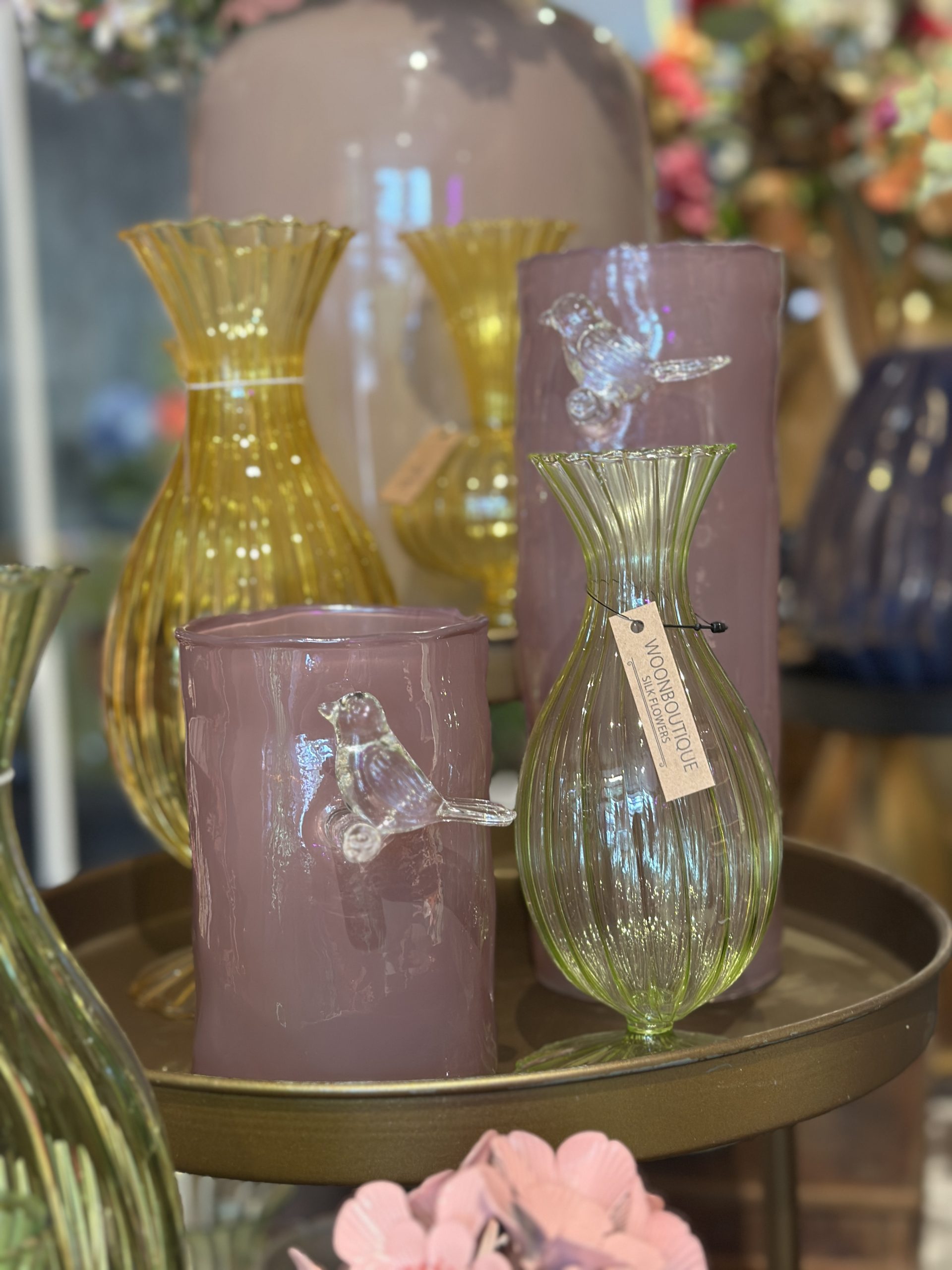 Bird Vaas Pink Glass (2maten) - Afbeelding 5