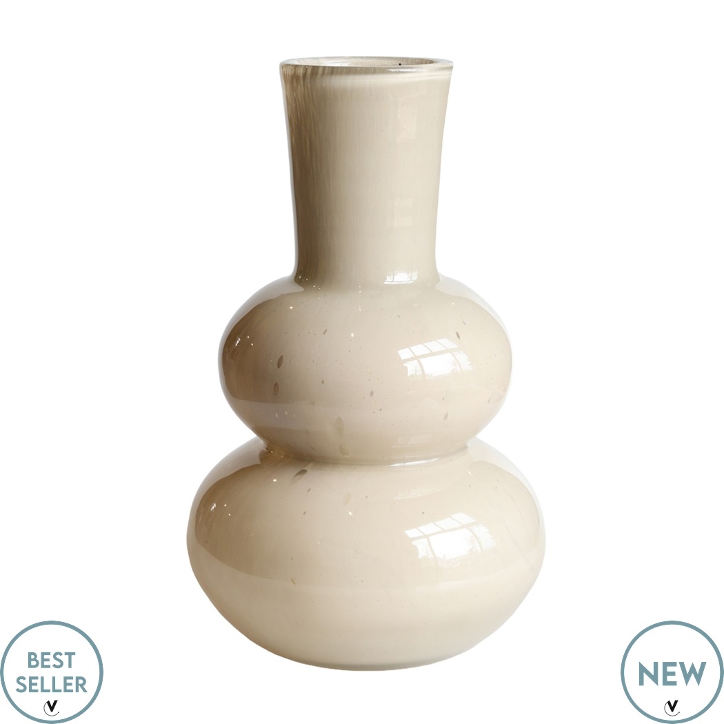 Vaas Lindi Elite beige mondgeblazen Ø22 x H36 cm