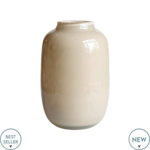 Artic mondgeblazen vaas beige 29cm hoog