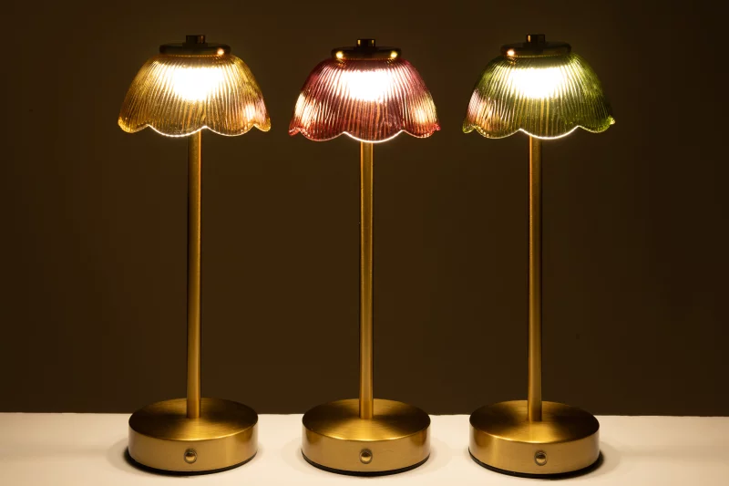 tafel lamp bloem licht roze