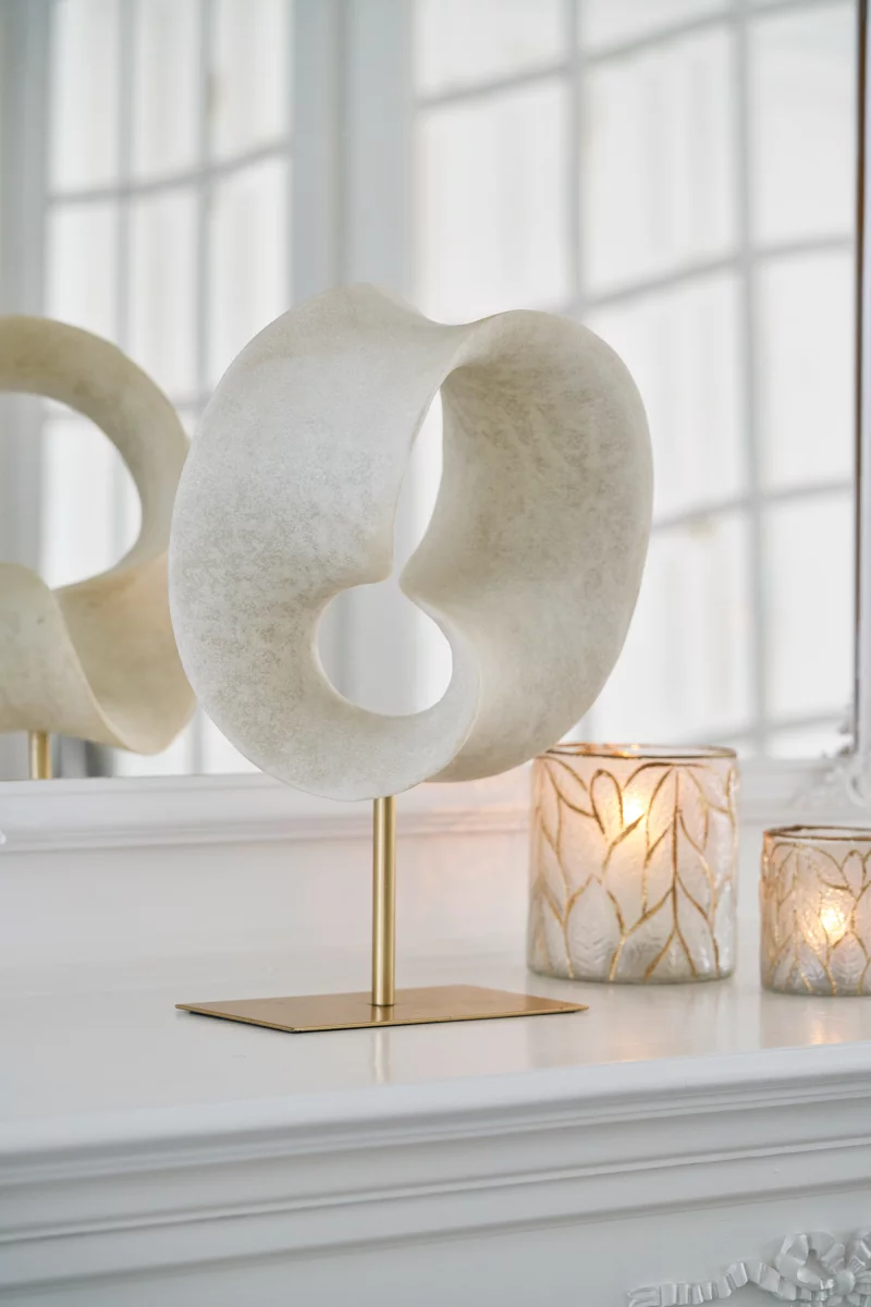 Abstract Decoration Resin White-Gold bij zijden boutique in de winkel in de Delft