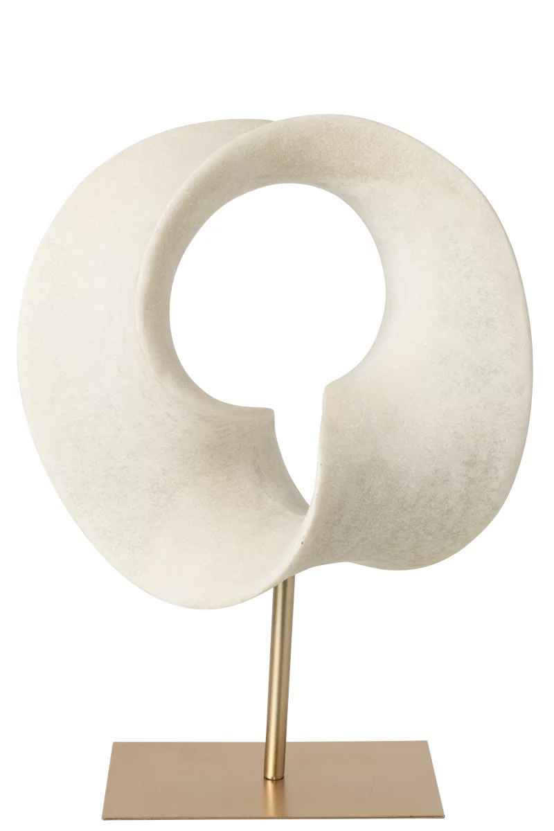Abstract Decoration Resin White-Gold bij zijden boutique in de winkel in de Delft