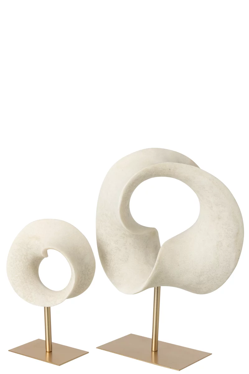 Abstract Decoration Resin White-Gold