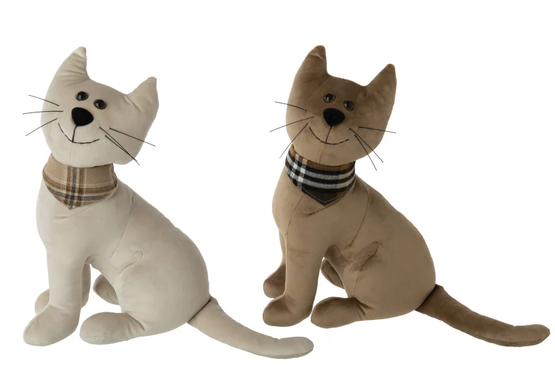 Deurstopper Kat Beige-Camel bij de Zijden Boutique in Delftcentrum