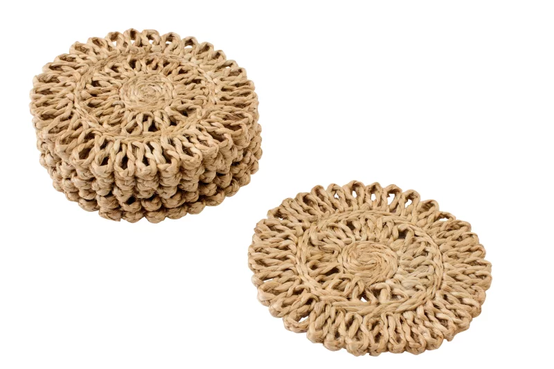 Jute onderzetters rond naturel – set van 6 bij zijden boutique in delft