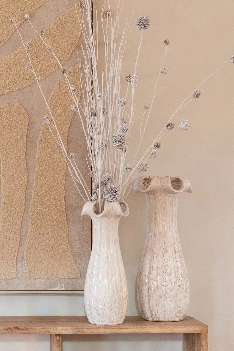 Keramieken vaas Beige, bij Zijden Boutique in Delft