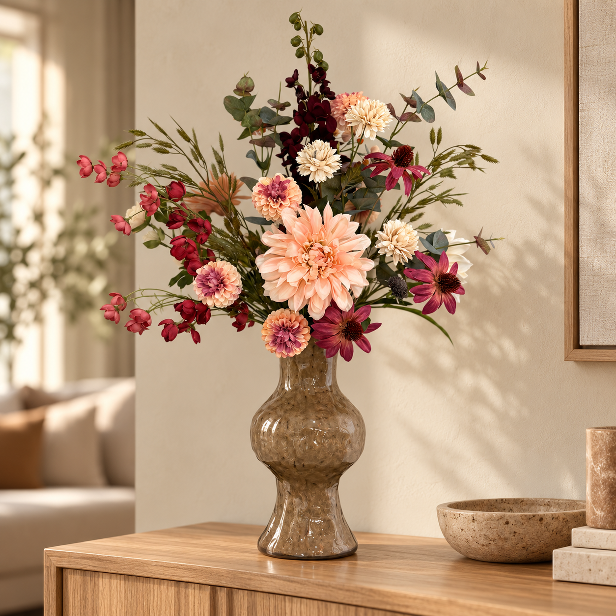 Zijden herfstboeket Autumn Blush bij de zijden boutique in Delft