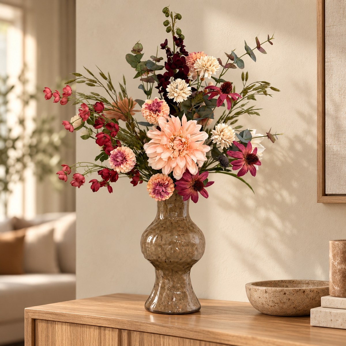 Zijden herfstboeket Autumn Blush bij de zijden boutique in Delft